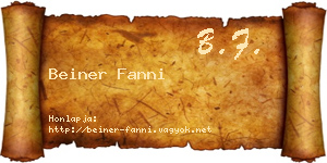 Beiner Fanni névjegykártya